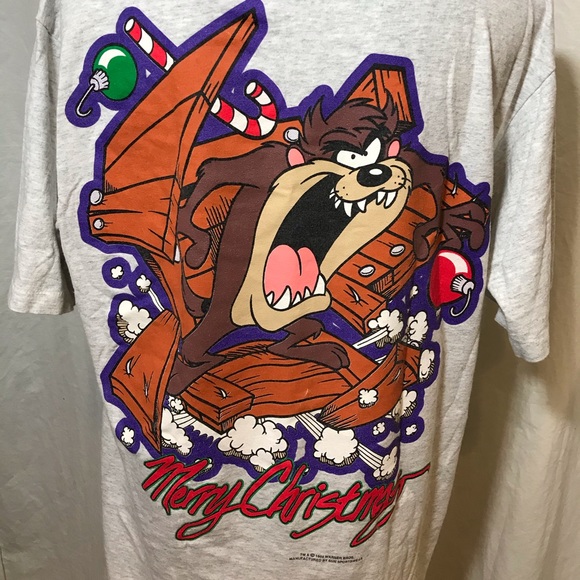Looney Tunes Vintage 1994 Christmas Taz T-Shirt LG